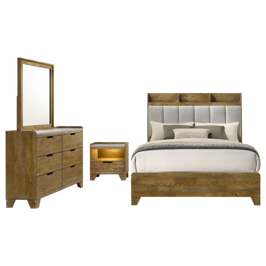 Henderson 4-piece Eastern King Bedroom Set Medium Oak-zoom-2