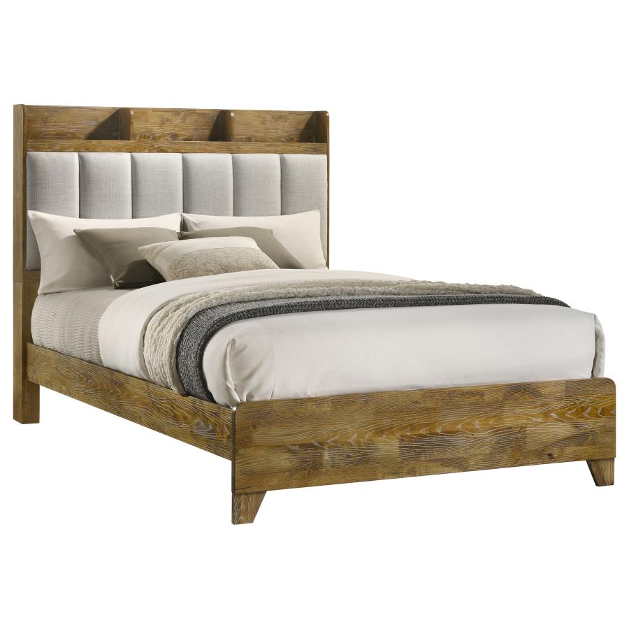 Henderson 57-inch Queen Bookcase Panel Bed Medium Oak-zoom-3