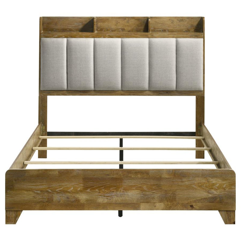 Henderson 57-inch Queen Bookcase Panel Bed Medium Oak-zoom-