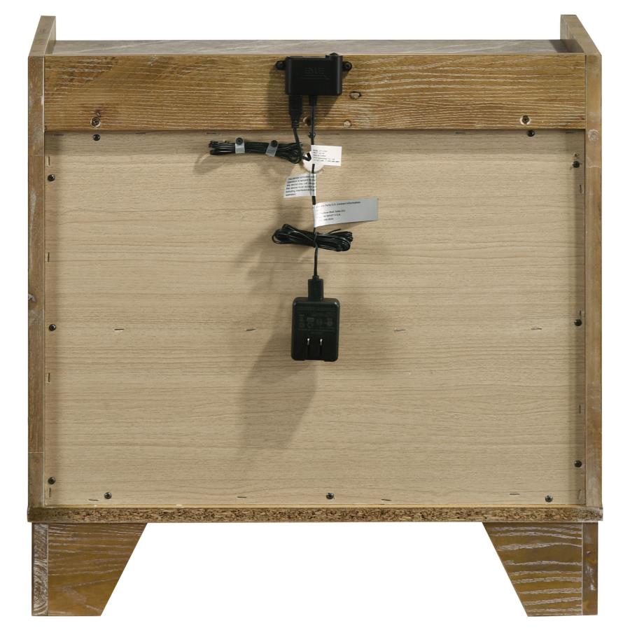 Henderson 1-drawer LED Nightstand Bedside Table Medium Oak-zoom-5