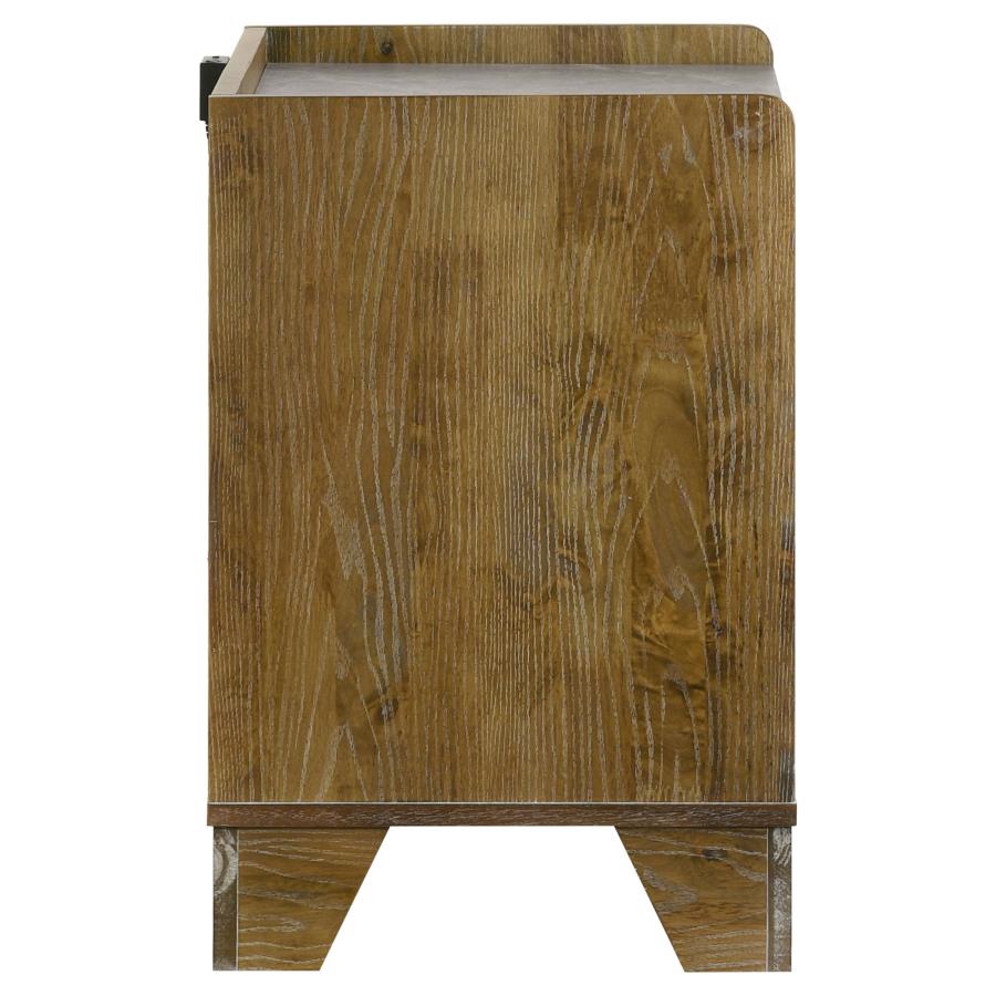 Henderson 1-drawer LED Nightstand Bedside Table Medium Oak-6