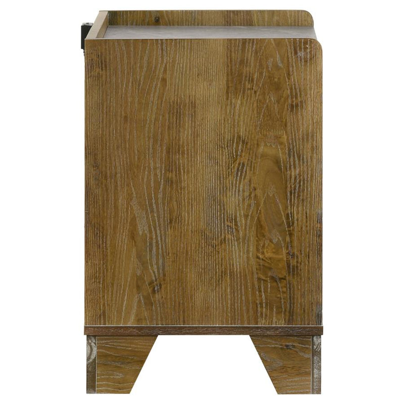 Henderson 1-drawer LED Nightstand Bedside Table Medium Oak-zoom-