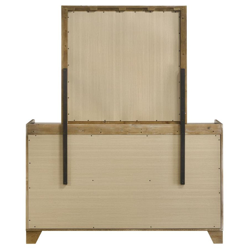 Henderson 6-drawer Bedroom Dresser with Mirror Medium Oak-zoom-