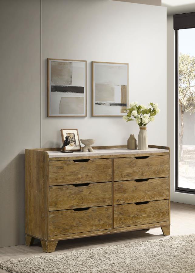 Henderson 6-drawer Bedroom Dresser Cabinet Medium Oak-zoom-2