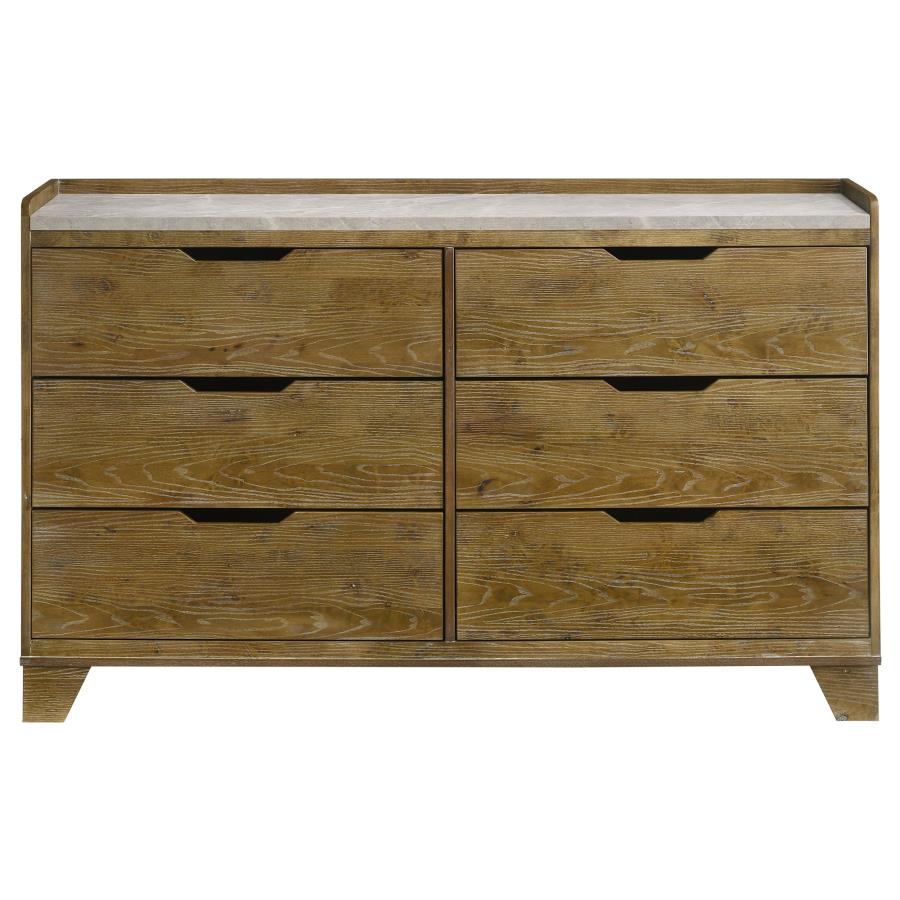 Henderson 6-drawer Bedroom Dresser Cabinet Medium Oak-3