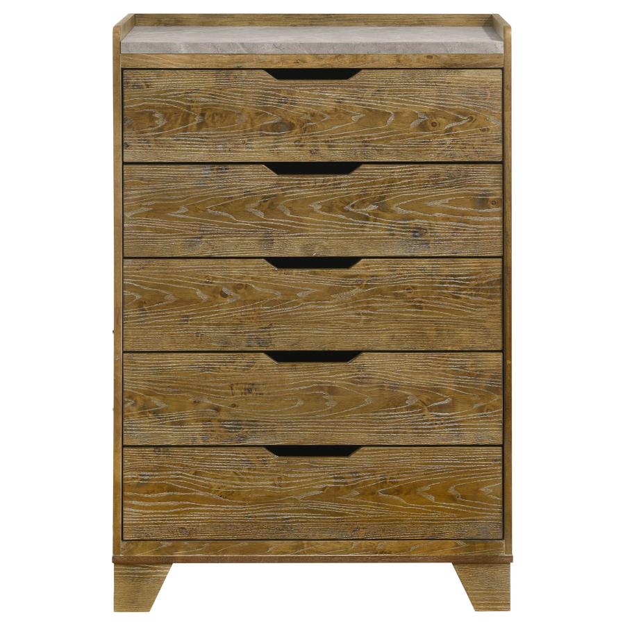 Henderson 5-drawer Bedroom Chest of Drawers Medium Oak-3