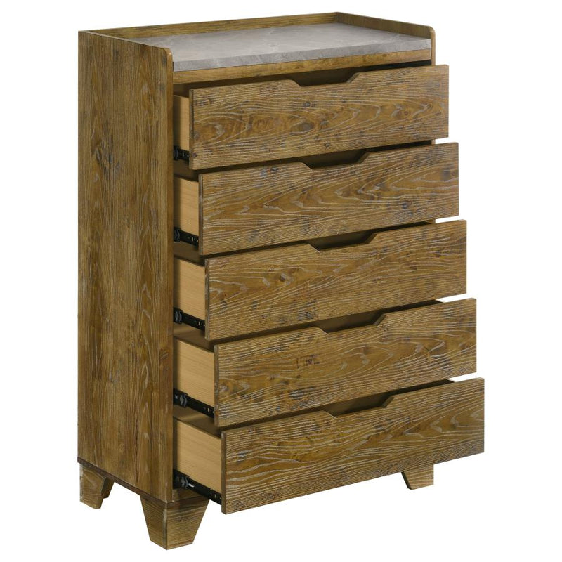 Henderson 5-drawer Bedroom Chest of Drawers Medium Oak-zoom-