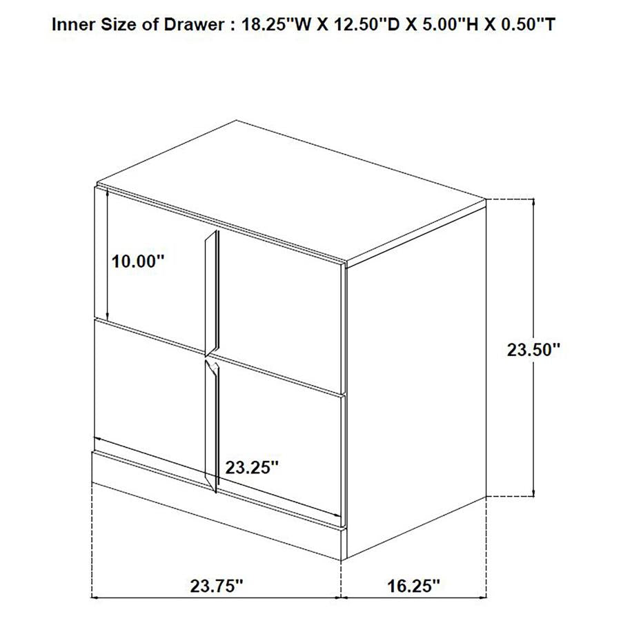 Ines 4-piece Queen Bedroom Set Grey and White High Gloss-16