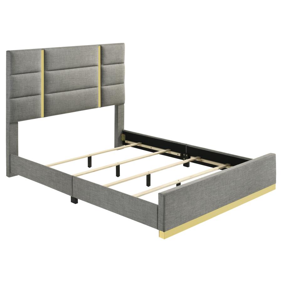 Ines 5-piece Queen Bedroom Set Grey and White High Gloss-zoom-3