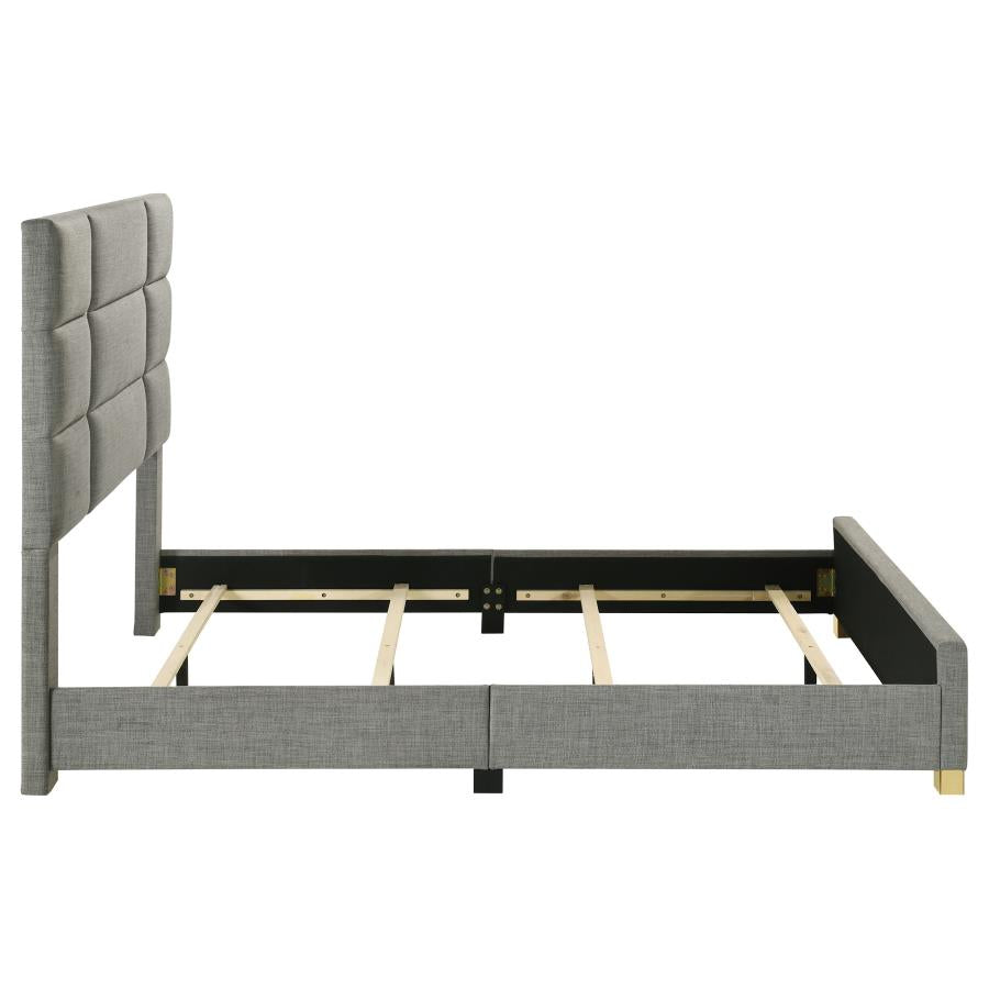 Ines 56-inch Fabric Upholstered Queen Panel Bed Grey-6