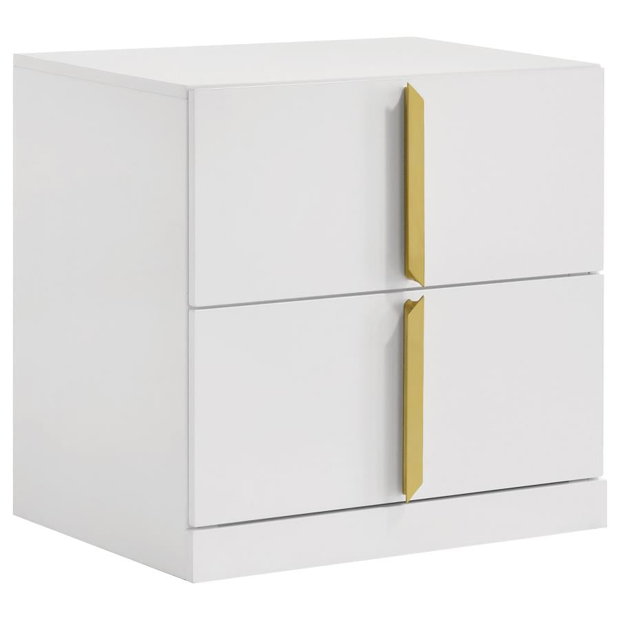 Ines 5-piece Eastern King Bedroom Set Navy and White High Gloss-5