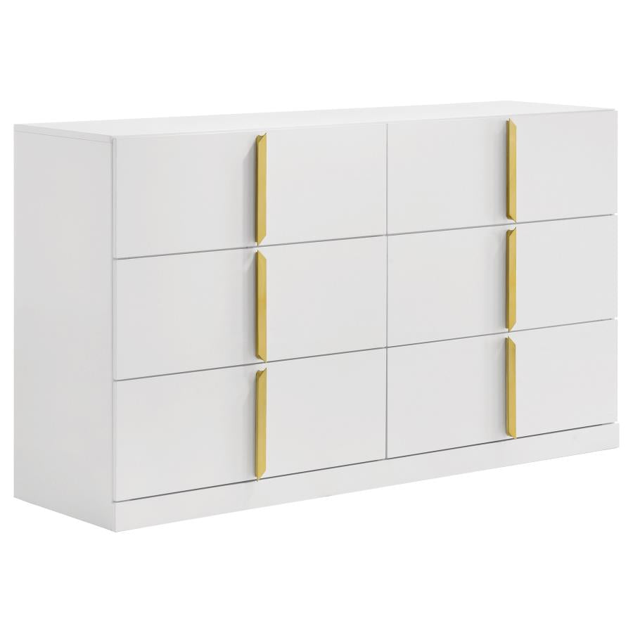 Ines 5-piece Eastern King Bedroom Set Navy and White High Gloss-7