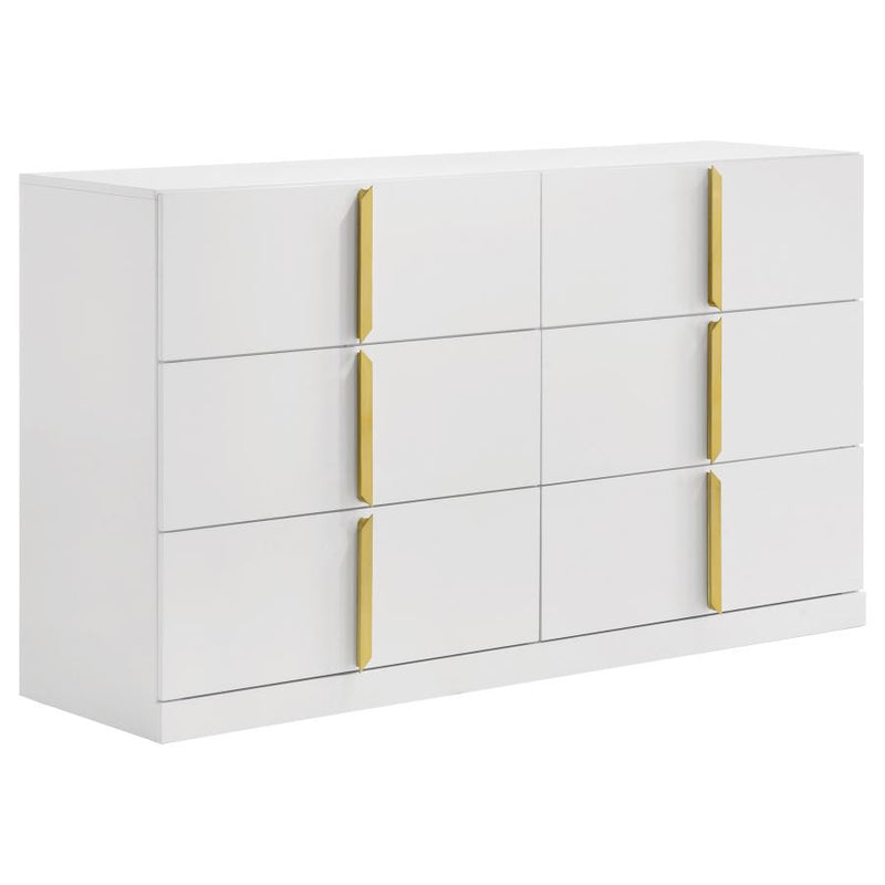 Ines 5-piece Queen Bedroom Set Navy and White High Gloss-zoom-