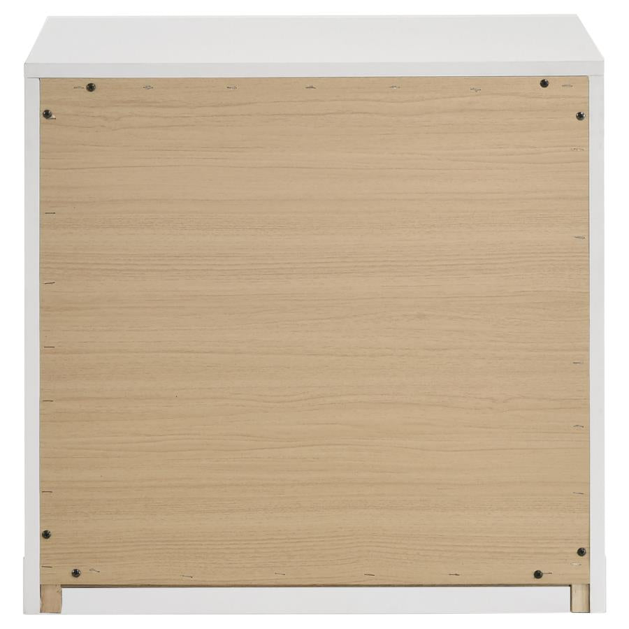 Ines 2-drawer Nightstand Bedside Table White High Gloss-5