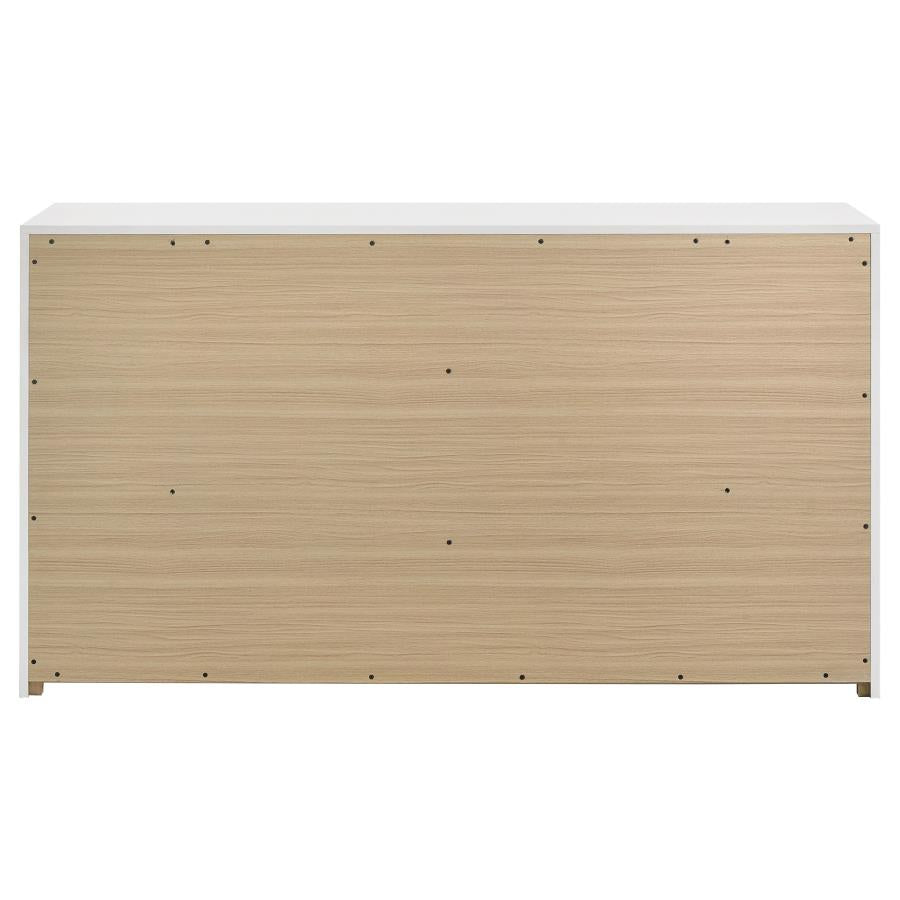 Ines 6-drawer Bedroom Dresser Cabinet White High Gloss-5