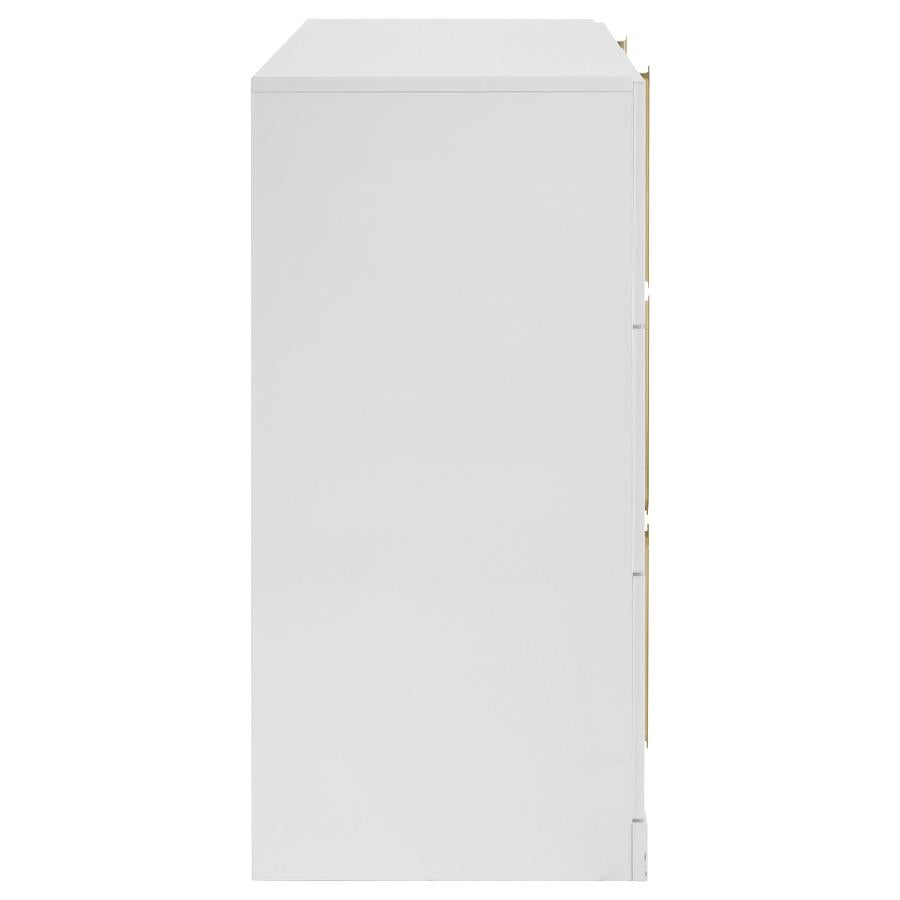 Ines 6-drawer Bedroom Dresser Cabinet White High Gloss-6