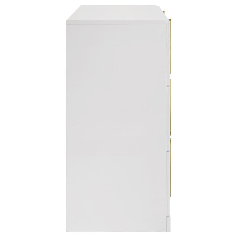 Ines 6-drawer Bedroom Dresser Cabinet White High Gloss-zoom-