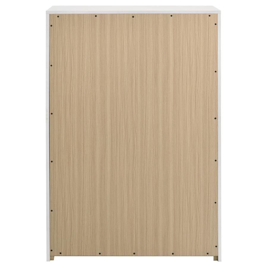 Ines 5-drawer Bedroom Chest of Drawers White High Gloss-5
