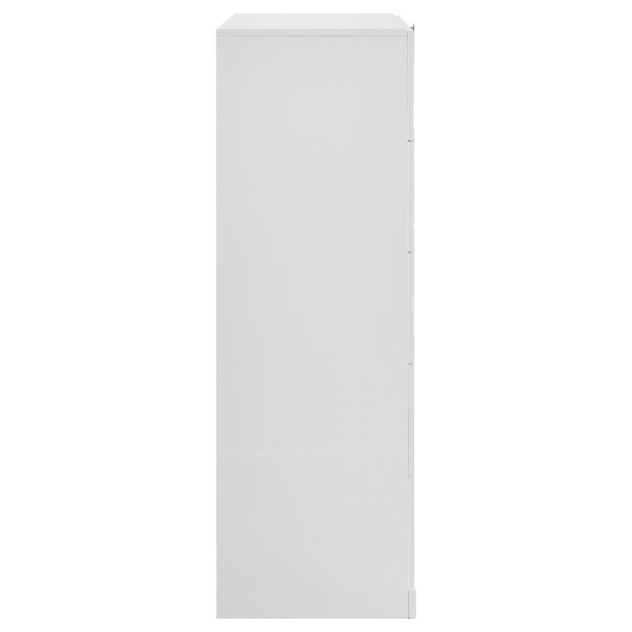 Ines 5-drawer Bedroom Chest of Drawers White High Gloss-6