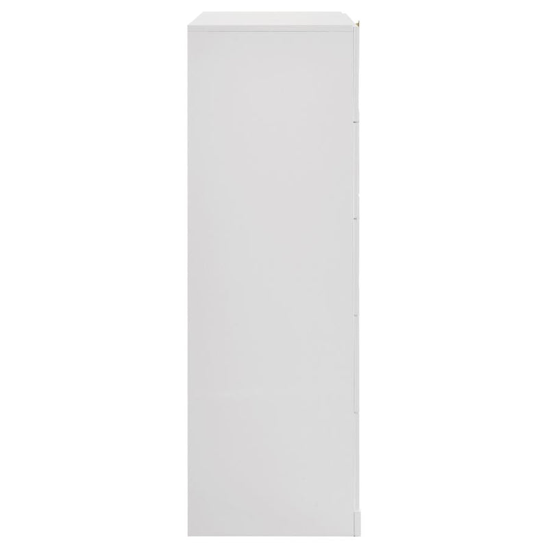 Ines 5-drawer Bedroom Chest of Drawers White High Gloss-zoom-