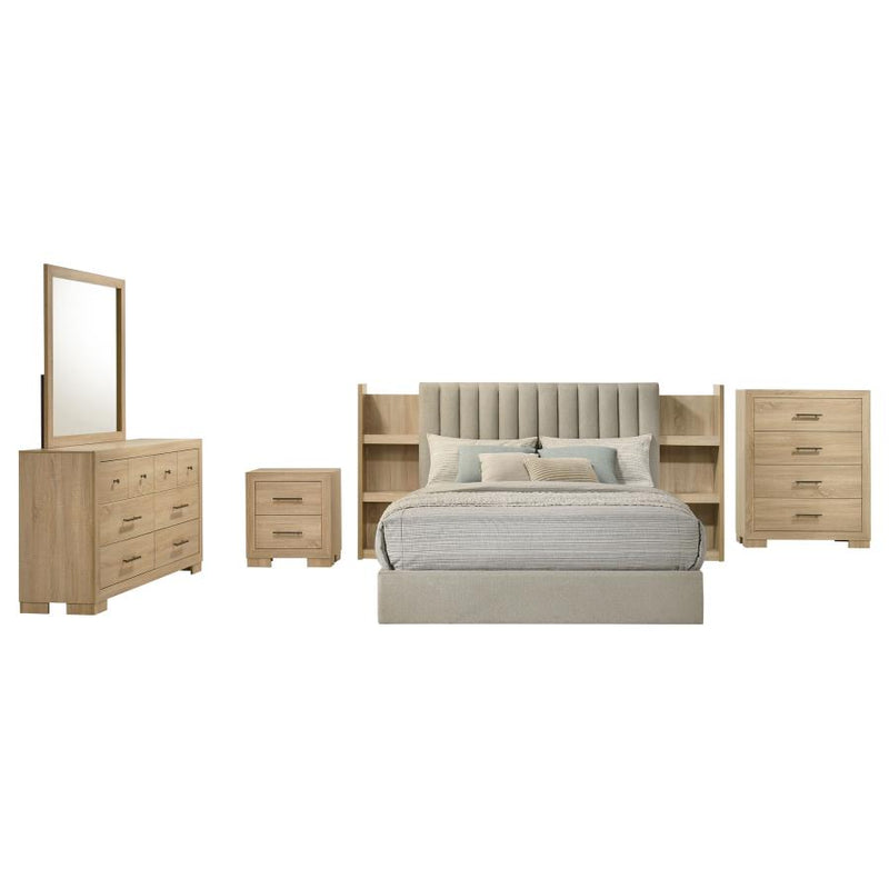 Arielle 5-piece Eastern King Bedroom Set Light Oak-zoom-