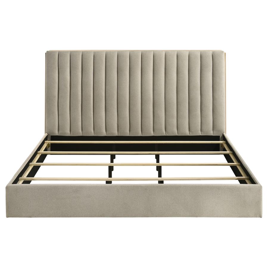 Arielle Eastern King Bookcase Panel Storage Bed Light Oak-zoom-6