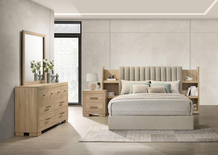Arielle 4-piece Queen Bedroom Set Light Oak-1