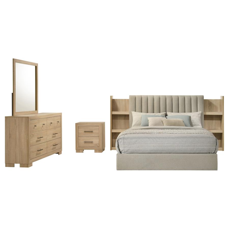 Arielle 4-piece Queen Bedroom Set Light Oak-2