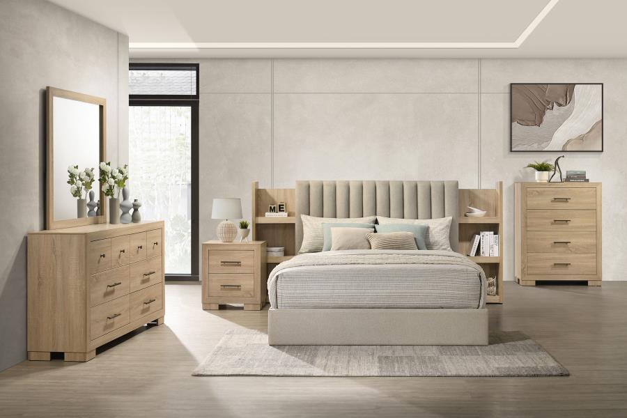 Arielle 5-piece Queen Bedroom Set Light Oak-1