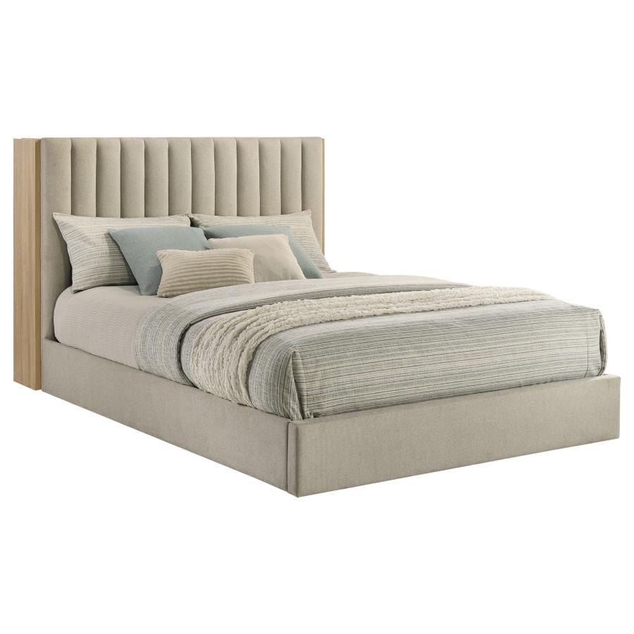 Arielle Queen Bookcase Panel Storage Bed Light Oak-zoom-5