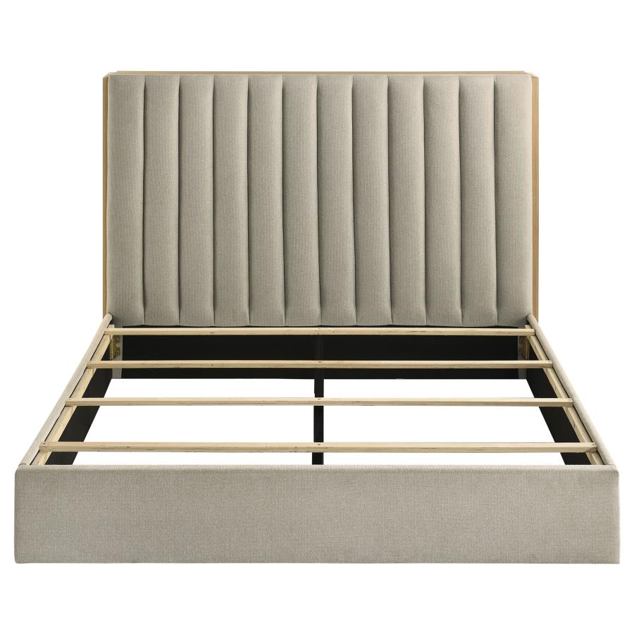 Arielle Queen Bookcase Panel Storage Bed Light Oak-6