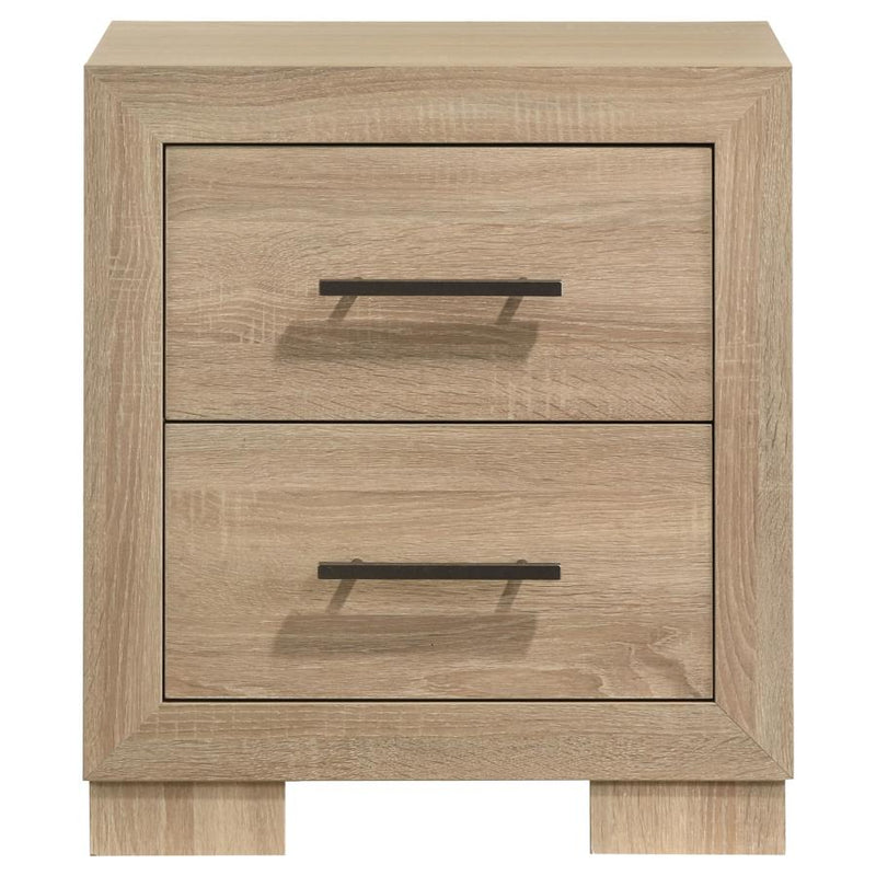 Arielle 2-drawer Bedroom Nightstand with Casters Light Oak-zoom-