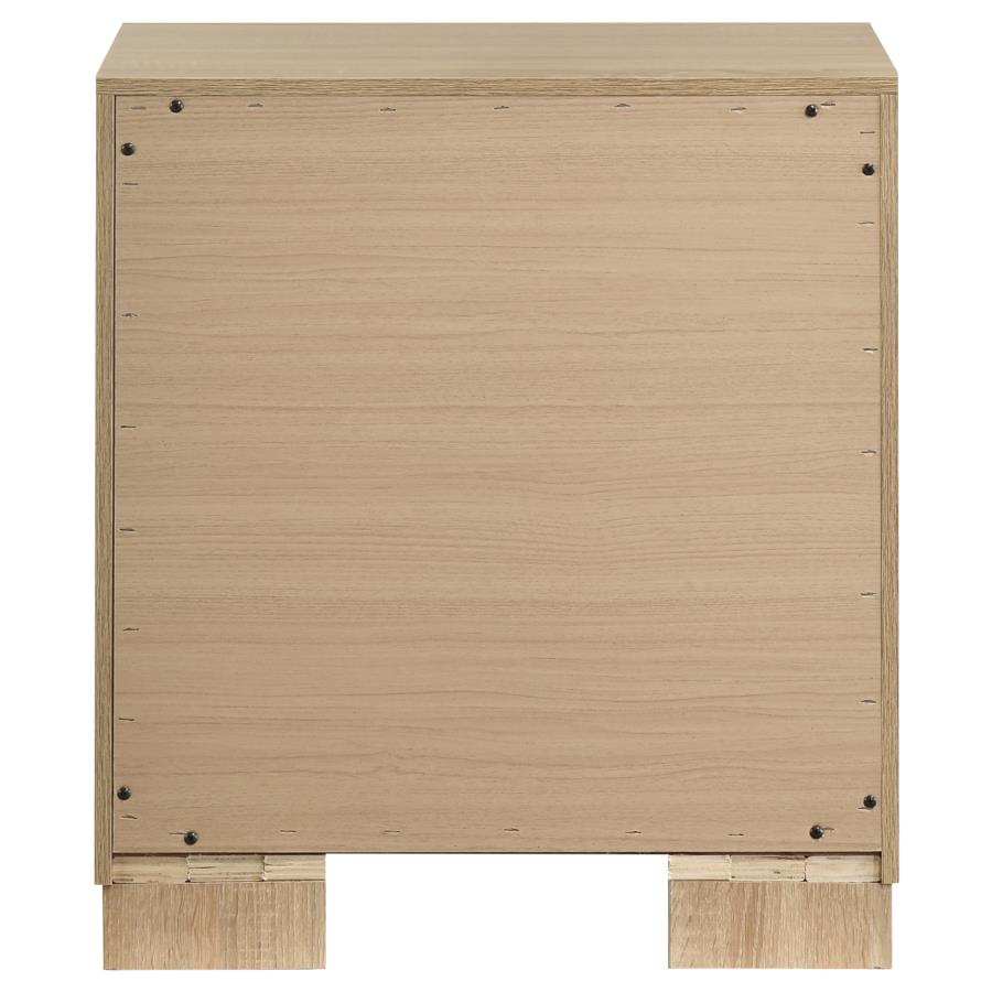 Arielle 2-drawer Bedroom Nightstand with Casters Light Oak-zoom-5