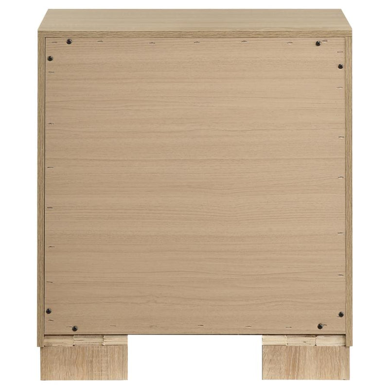 Arielle 2-drawer Bedroom Nightstand with Casters Light Oak-zoom-