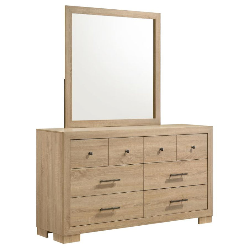 Arielle 6-drawer Bedroom Dresser with Mirror Light Oak-zoom-