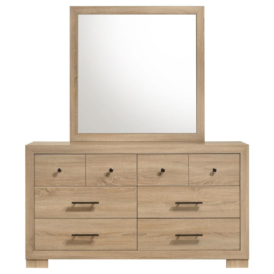Arielle 6-drawer Bedroom Dresser with Mirror Light Oak-3