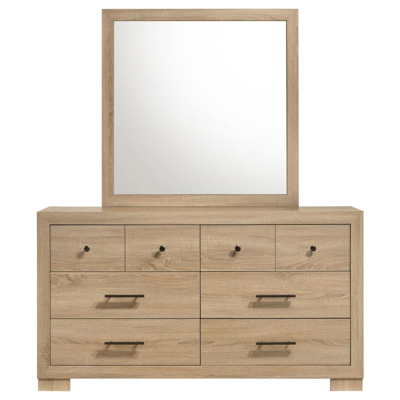 Arielle 6-drawer Bedroom Dresser with Mirror Light Oak-zoom-