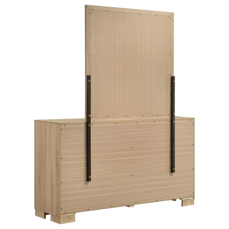 Arielle 6-drawer Bedroom Dresser with Mirror Light Oak-zoom-