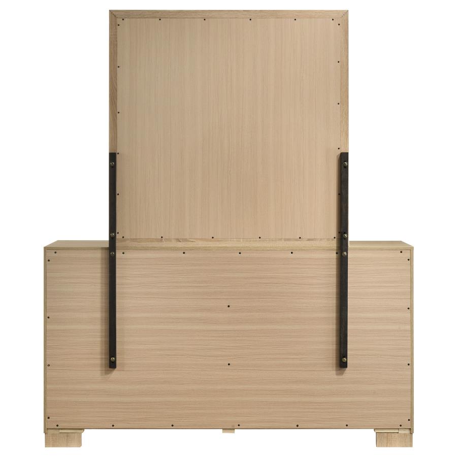 Arielle 6-drawer Bedroom Dresser with Mirror Light Oak-zoom-5