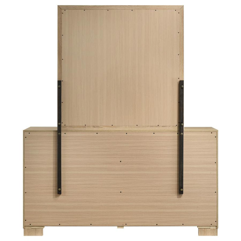 Arielle 6-drawer Bedroom Dresser with Mirror Light Oak-zoom-