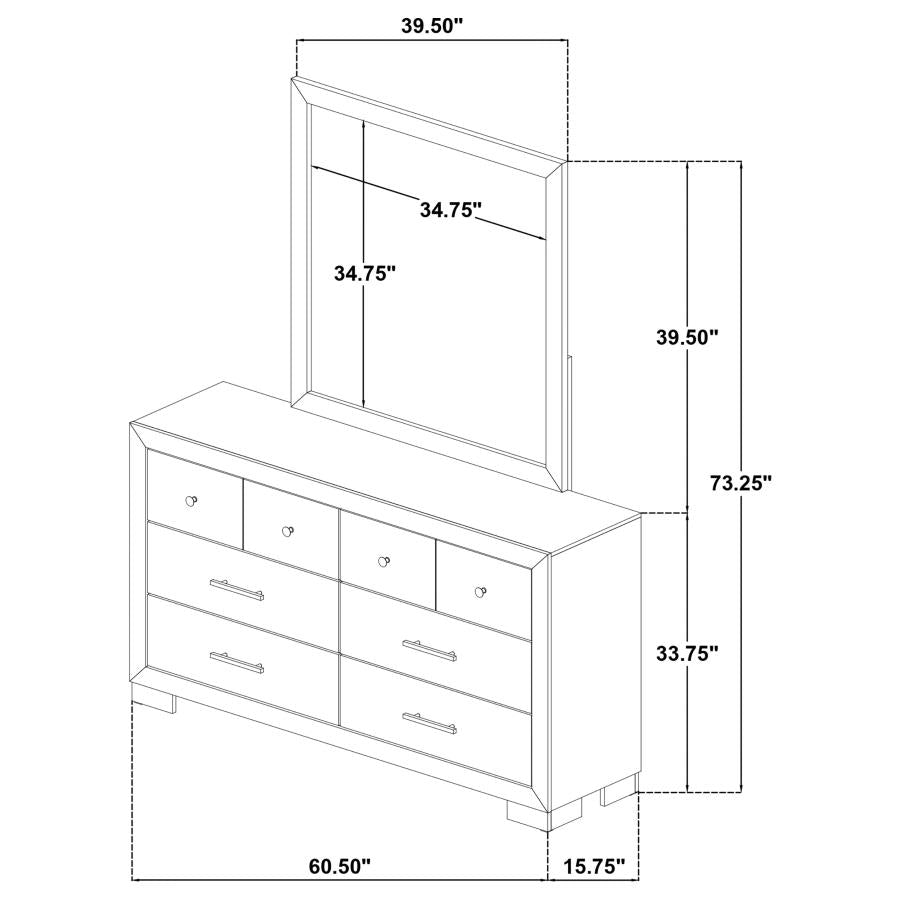 Arielle 6-drawer Bedroom Dresser with Mirror Light Oak-11
