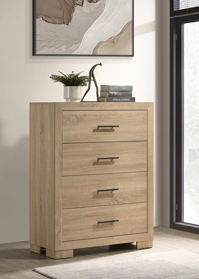 Arielle 4-drawer Bedroom Chest of Drawers Light Oak-zoom-