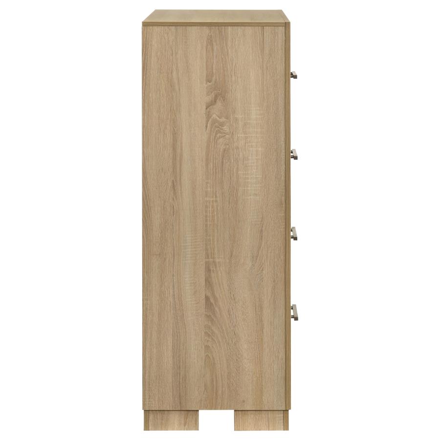 Arielle 4-drawer Bedroom Chest of Drawers Light Oak-6