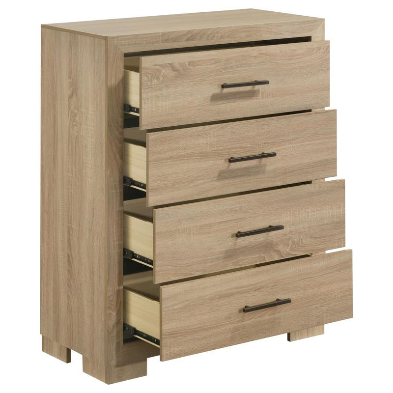 Arielle 4-drawer Bedroom Chest of Drawers Light Oak-zoom-