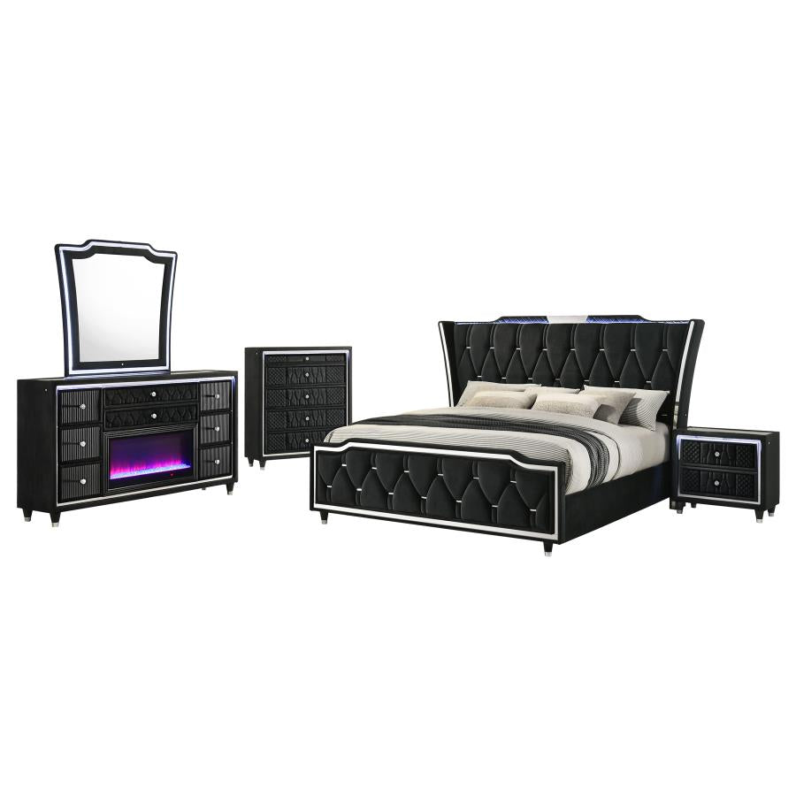 Lorient 5-piece Eastern King Bedroom Set Black-2