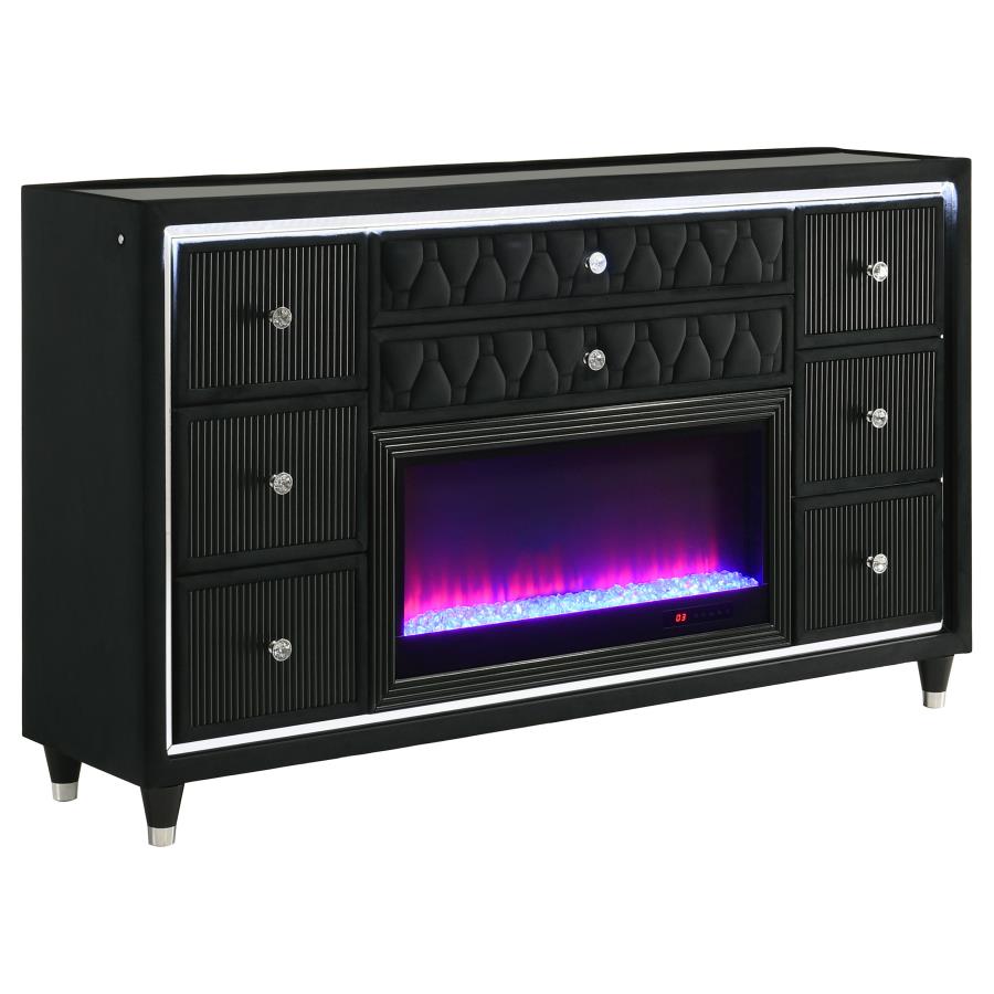 Lorient 5-piece Eastern King Bedroom Set Black-7