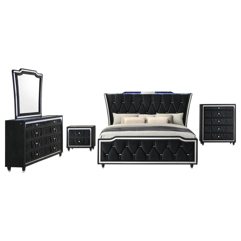 Lorient 5-piece Eastern King Bedroom Set Black-zoom-