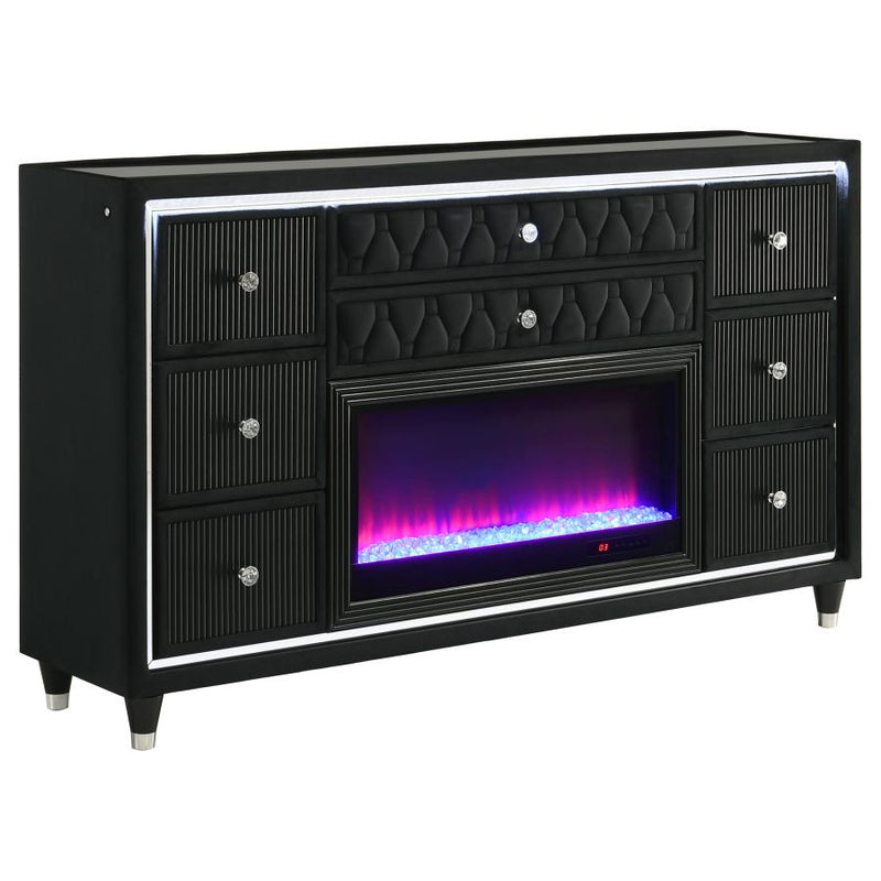 Lorient 4-piece Queen Bedroom Set Black-zoom-