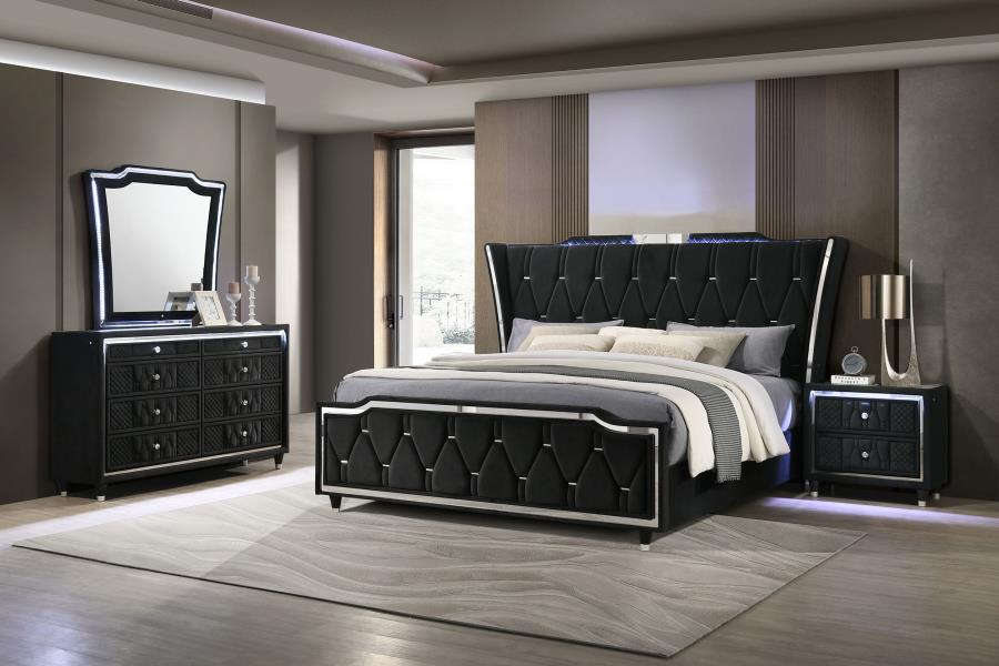 Lorient 4-piece Queen Bedroom Set Black-1