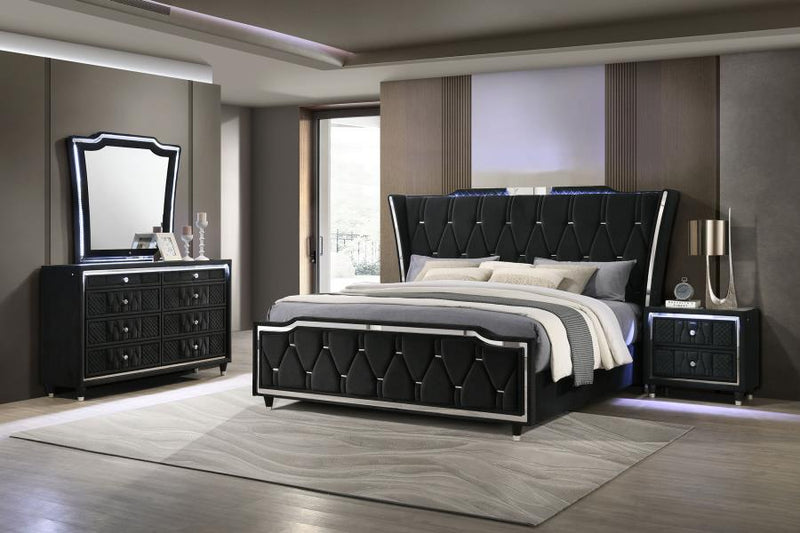 Lorient 4-piece Queen Bedroom Set Black-zoom-